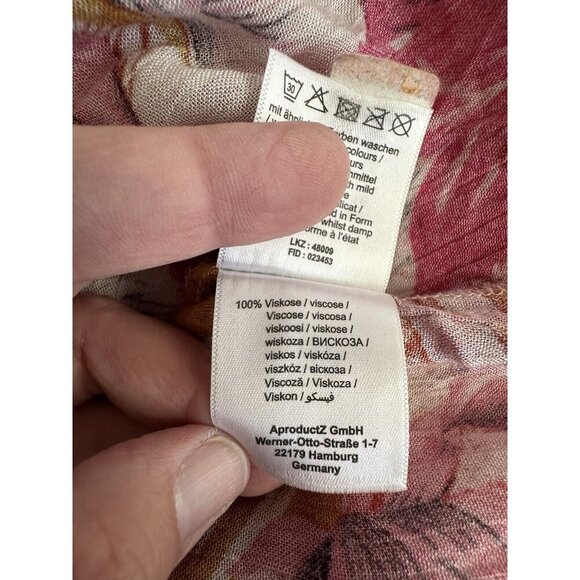 S. Oliver 3/4 Sleeve Off the Shoulder Tropical Flower Boho Summer Dress US Sz 12 - Picture 6 of 7